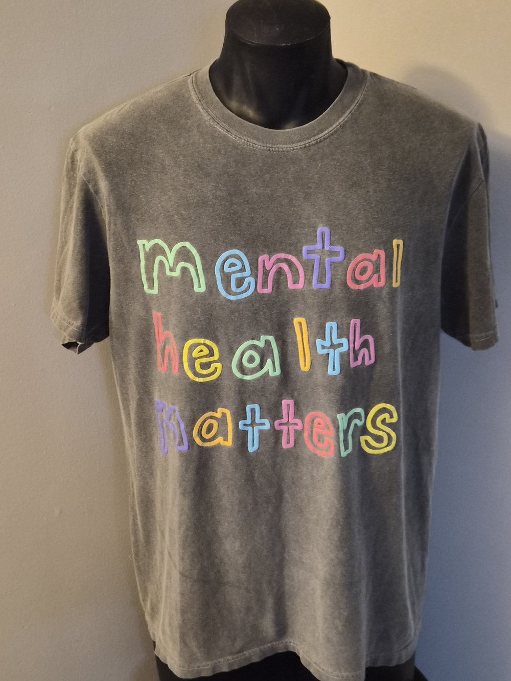 Mental Health Matters Graphic Tee - Charcoal Gray Size L